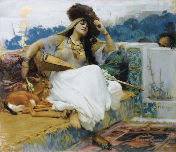 テラスの若い女性 ジュヌ・ファム・シュール・テラス フレデリック・アーサー・ブリッジマン アラブ Oil Paintings